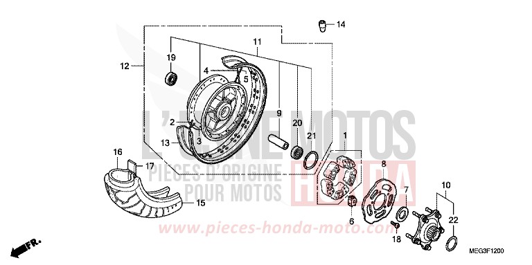 REAR WHEEL for Shadow Aero GRAPHITE BLACK (NHB01) from 2006